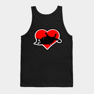 Love Cat Heart Tank Top